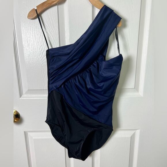 Magicsuit Colorblock Navy Black Slim Goddess Underwire One-Piece 10 - Picture 2 of 8